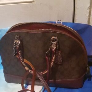 *Authentic* Coach Sierra Satchel In Signature Canvas | Brown And Burgundy